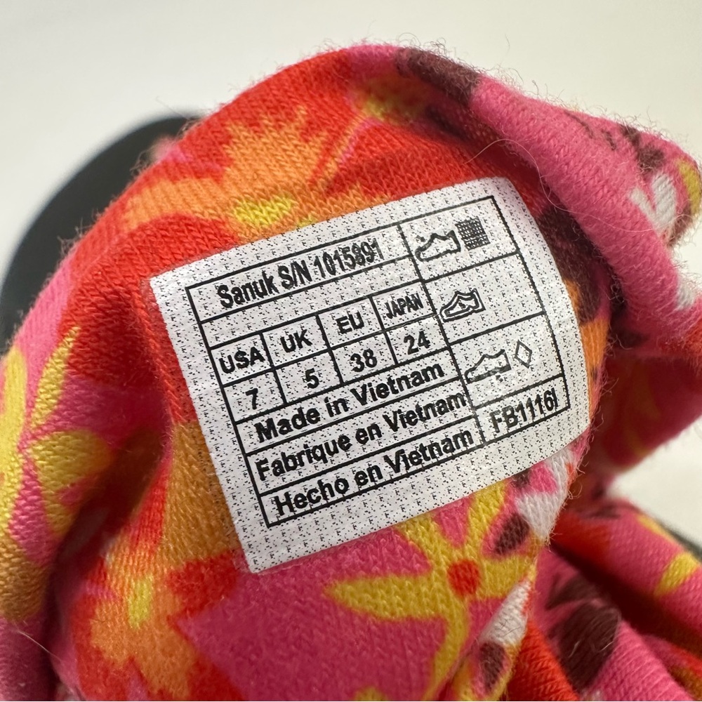 Sanuk Pink Floral Women's Yoga Sling Sandals 7 - Picture 11 of 12